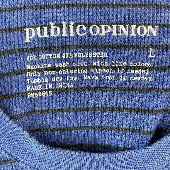 Public Opinion 2 for 1 Long Sleeve Striped Shirts Size L EUC - Picture 6 of 12